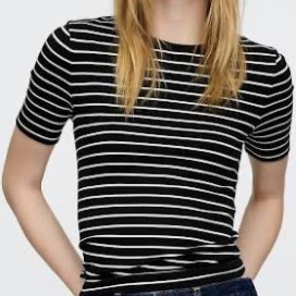 Set of 3 Women's Gap Black and White Striped Tops Size M Tall - Picture 16 of 16